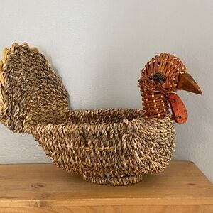Vintage Rattan Turkey Basket